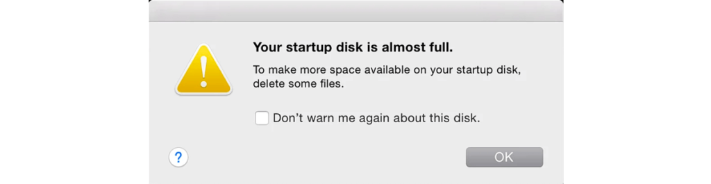 how to clear up startup disk space on mac